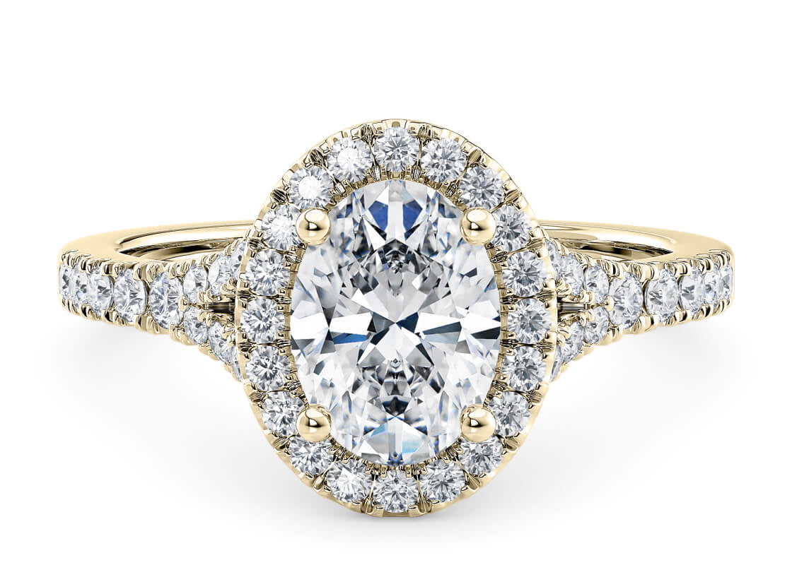 Battersea Halo Yellow Gold 18k Oval Engagement Ring