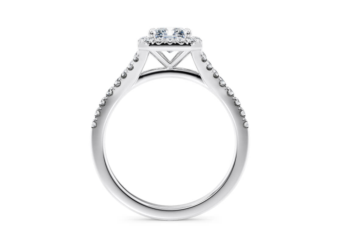 Battersea Halo Platinum Radiant Engagement Ring