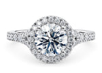Battersea Halo Platinum Round Engagement Ring