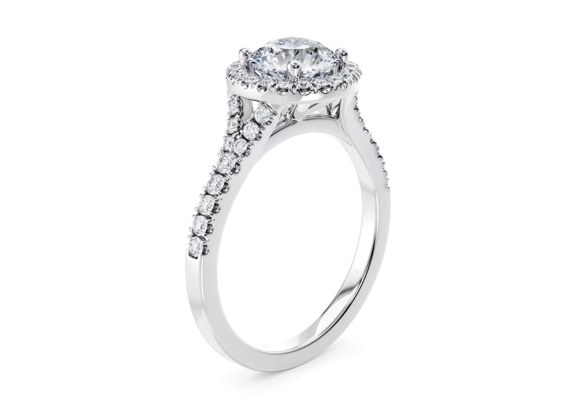 Battersea Halo Platinum Round Engagement Ring