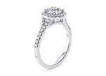 Battersea Halo Platinum Round Engagement Ring