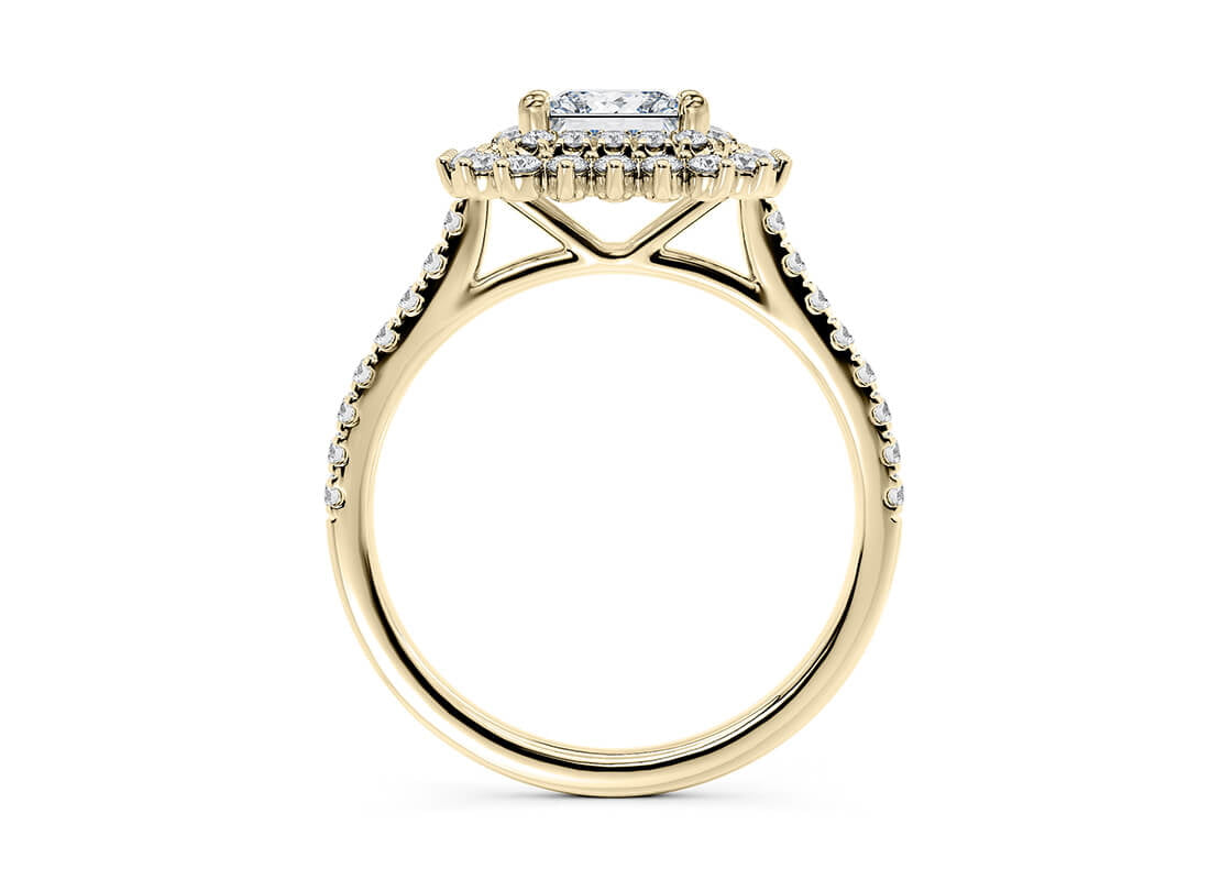Berkeley Halo Yellow Gold 18k Princess Engagement Ring