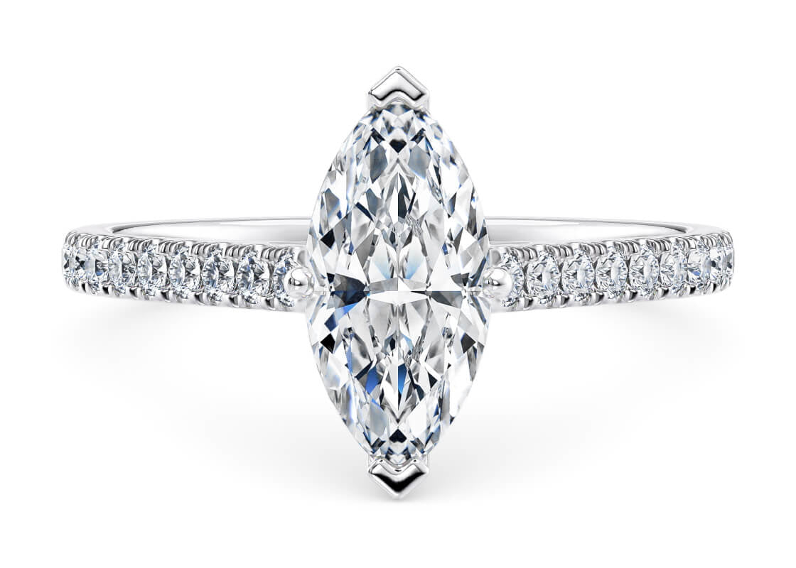1477 Vintage Platinum Marquise Engagement Ring