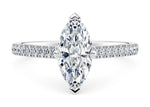 1477 Vintage Platinum Marquise Engagement Ring
