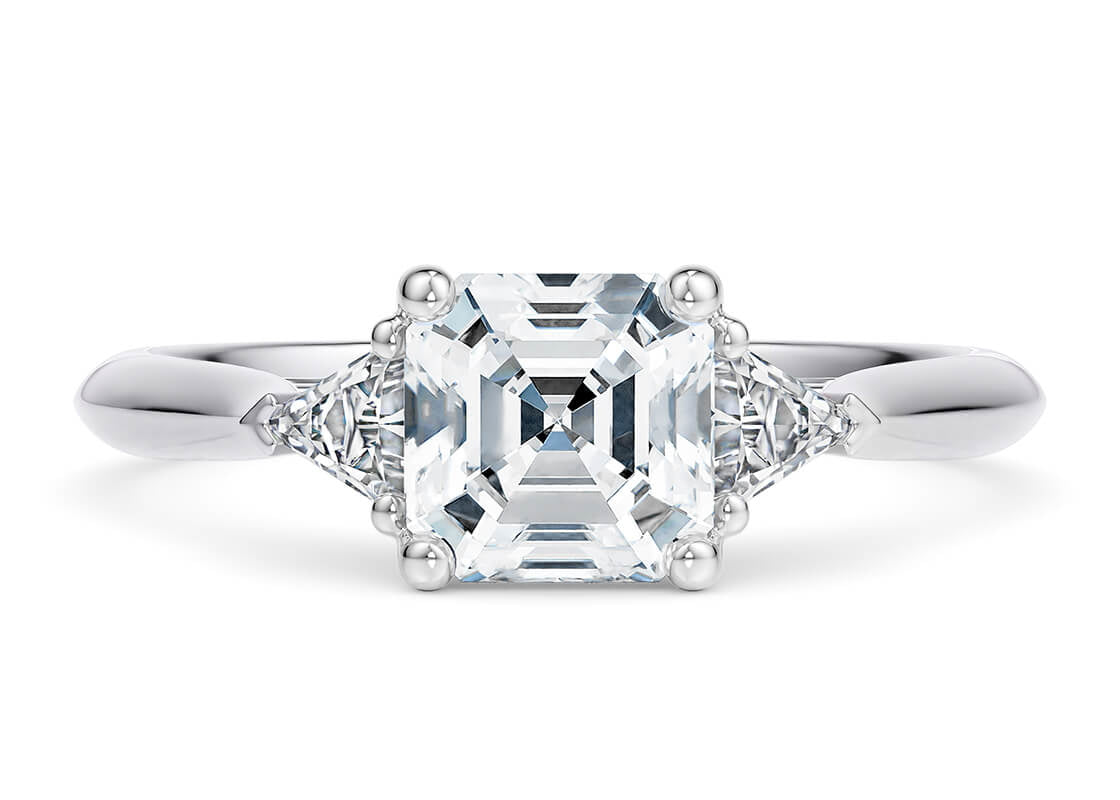 Paris Trilogy Platinum Asscher Engagement Ring