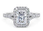 Battersea Halo Platinum Radiant Engagement Ring