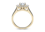 Edwardia Halo Yellow Gold 18k Round Engagement Ring
