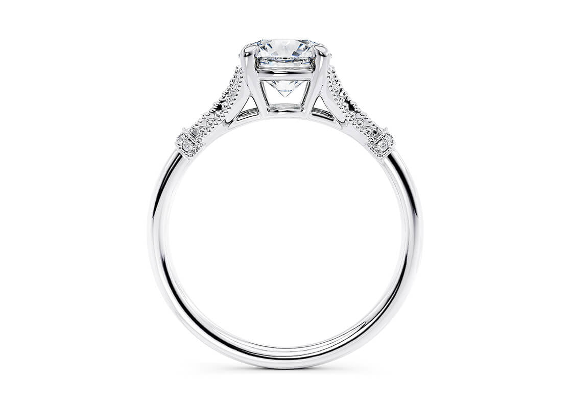Jasmine Vintage Platinum Round Engagement Ring