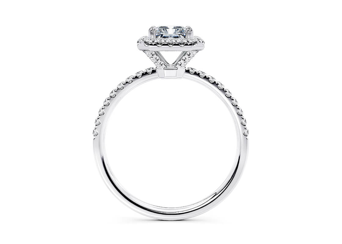 Isabella Halo Platinum Radiant Engagement Ring