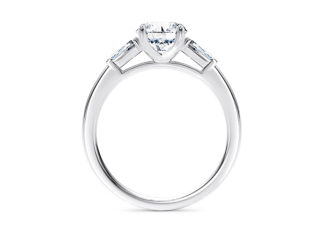 Alexandria Trilogy Platinum Round Engagement Ring