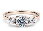 Roma Trilogy Rose Gold 18k Round Engagement Ring