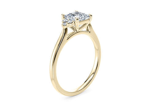 Rosa Vintage Yellow Gold 18k Princess Engagement Ring