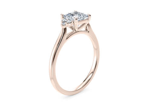 Rosa Vintage Rose Gold 18k Princess Engagement Ring