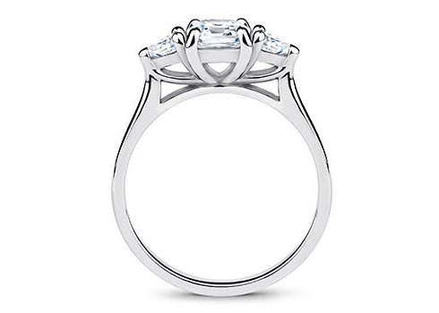 Barcelona Trilogy Platinum Asscher Engagement Ring