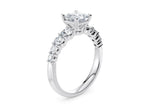 Lyra Diamond Band Platinum Princess Engagement Ring