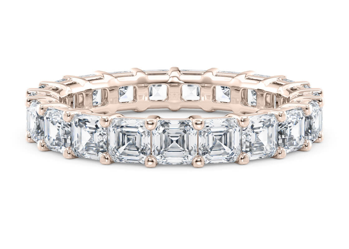 Regent Asscher Full Set Rose Gold 18k Lab Grown Eternity Ring