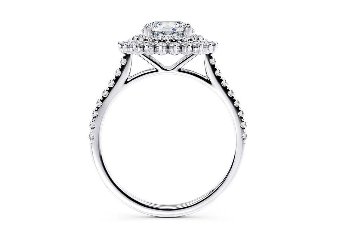 Berkeley Halo Platinum Round Engagement Ring