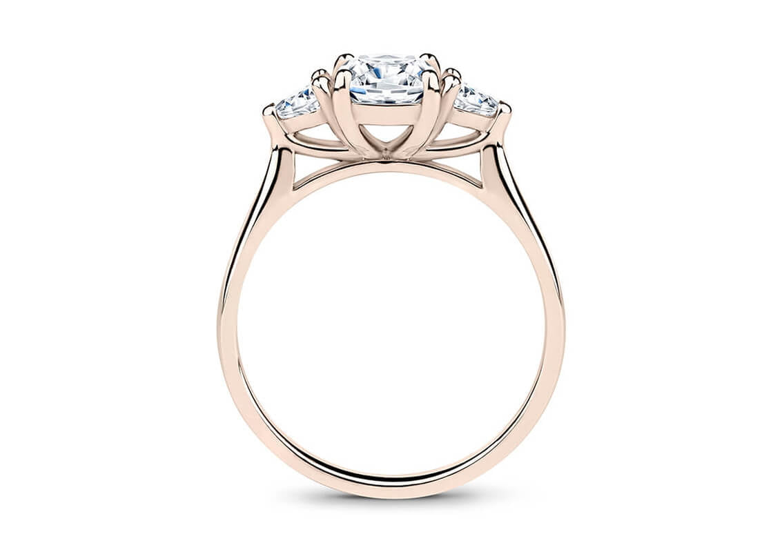 Barcelona Trilogy Rose Gold 18k Cushion Engagement Ring