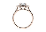 Berkeley Halo Rose Gold 18k Princess Engagement Ring