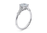 Jasmine Vintage Platinum Cushion Engagement Ring