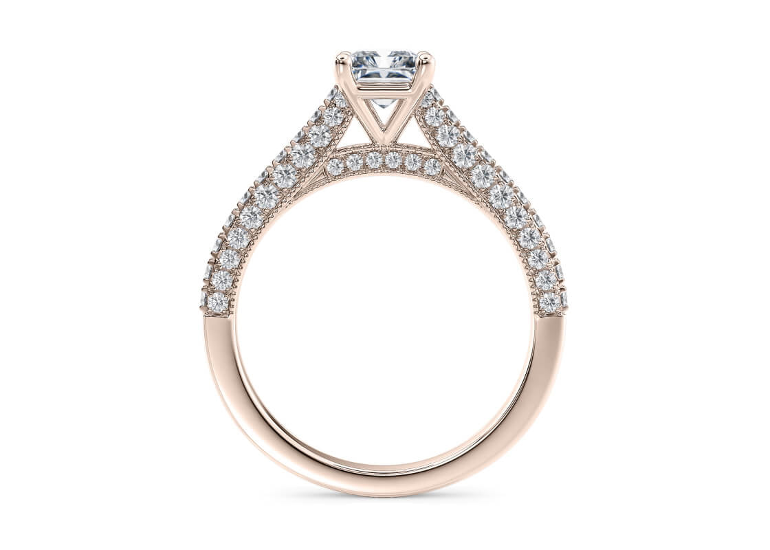 Bloomsbury Vintage Rose Gold 18k Radiant Engagement Ring