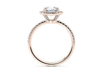 Isabella Halo Rose Gold 18k Round Engagement Ring
