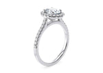 Aphrodite Halo Platinum Oval Engagement Ring