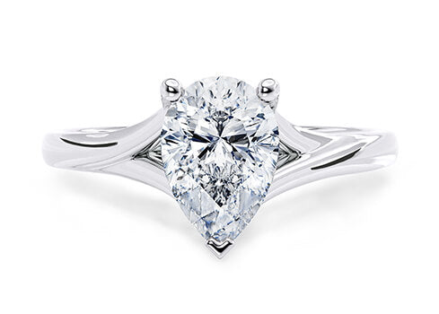 Hanover Solitaire Platinum Pear Engagement Ring