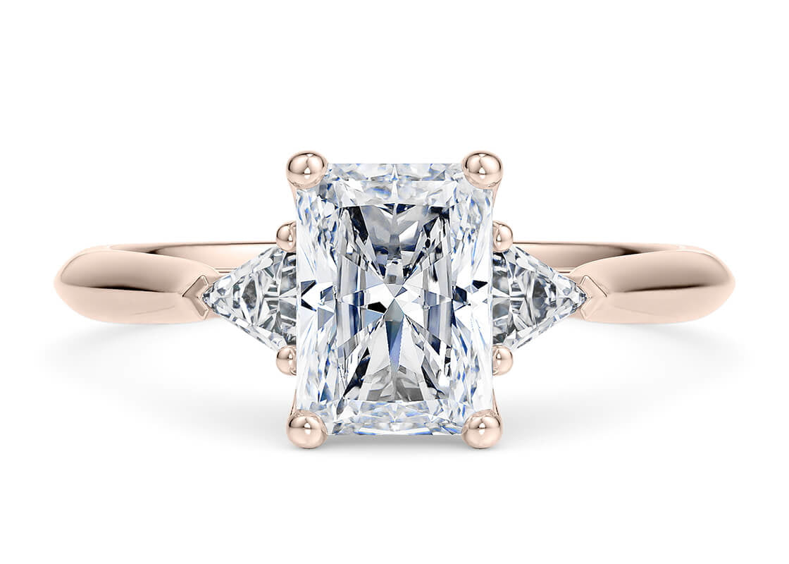 Paris Trilogy Rose Gold 18k Radiant Engagement Ring