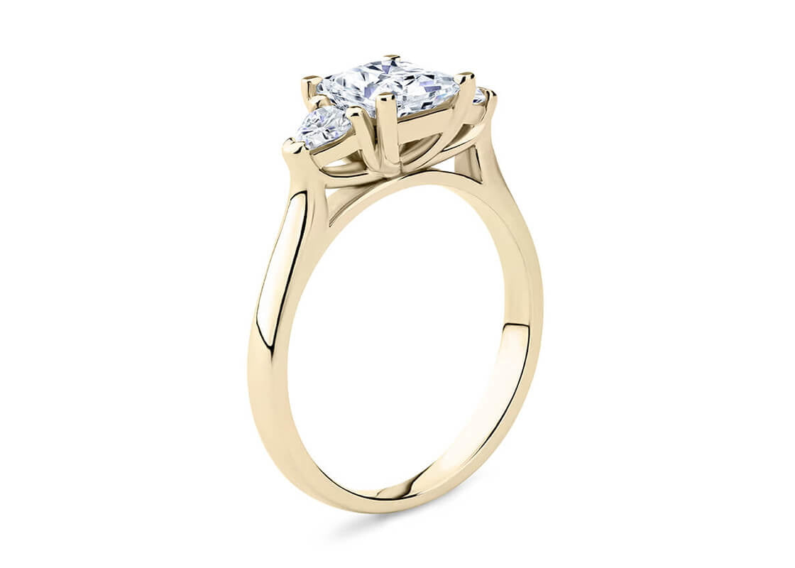 Barcelona Trilogy Yellow Gold 18k Princess Engagement Ring