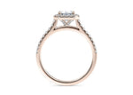 Aphrodite Halo Rose Gold 18k Emerald Engagement Ring