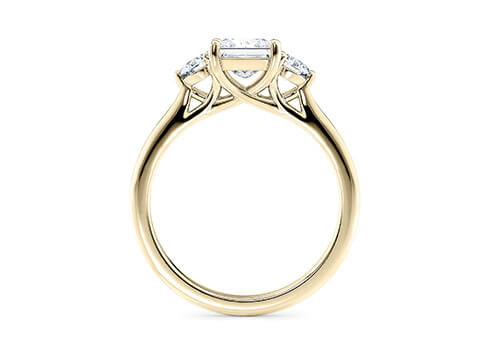 Valencia Trilogy Yellow Gold 18k Princess Engagement Ring