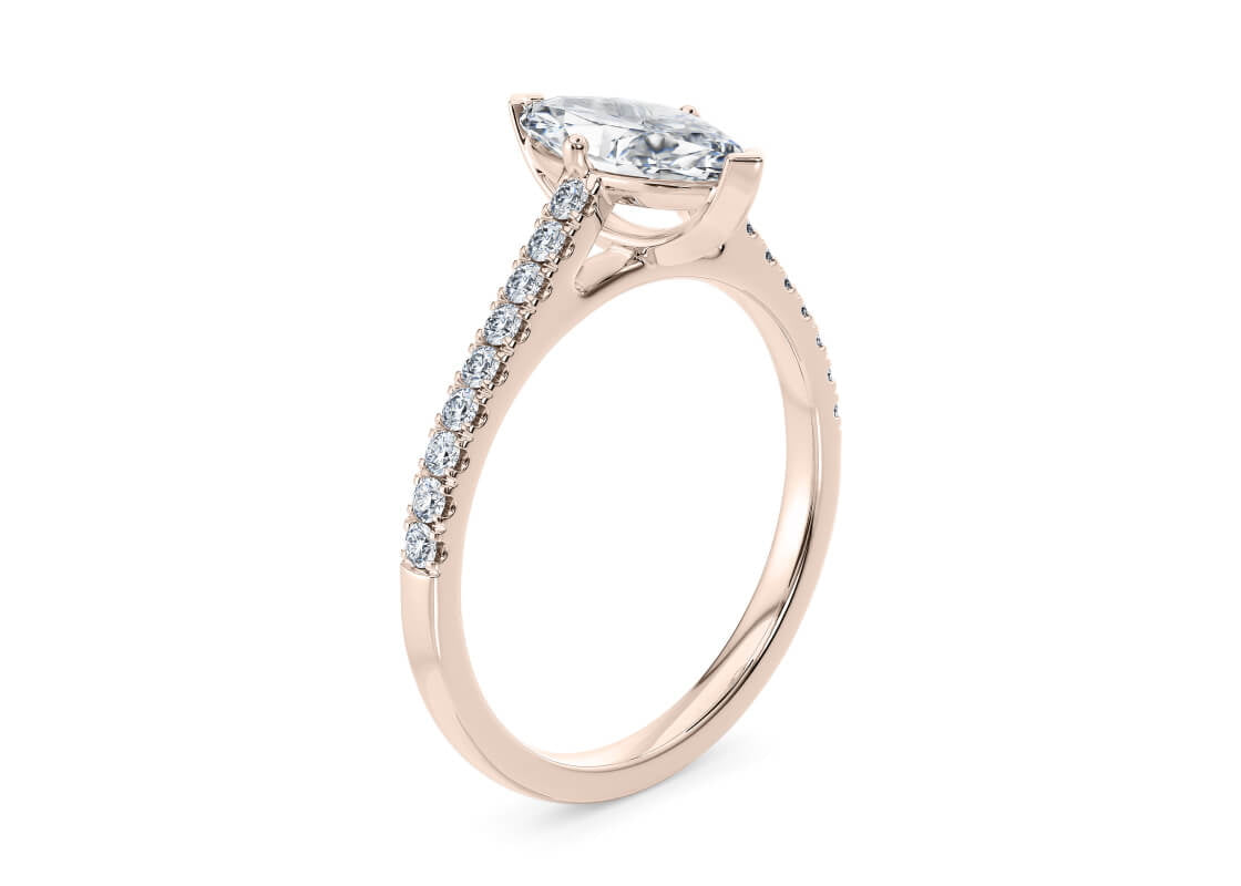 1477 Vintage Rose Gold 18k Marquise Engagement Ring