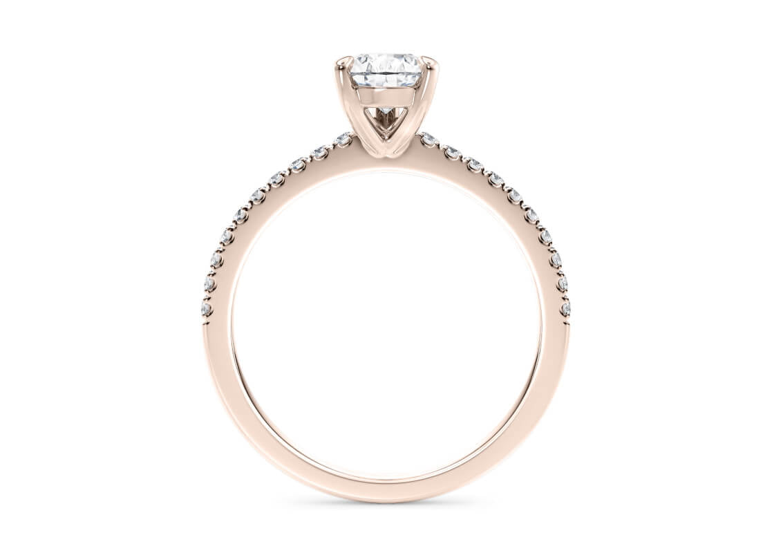 Aria Diamond Band Rose Gold 18k Pear Engagement Ring