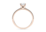 Aria Diamond Band Rose Gold 18k Pear Engagement Ring