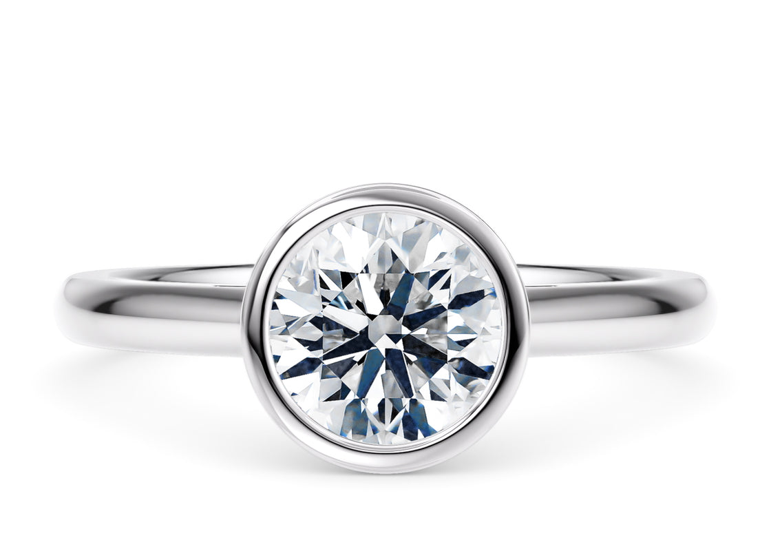 Luna Solitaire Platinum Round Engagement Ring