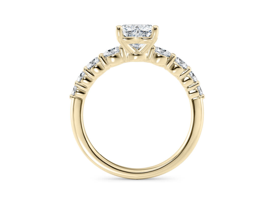 Lyra Diamond Band Yellow Gold 18k Heart Engagement Ring