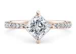 Asteria Compass Diamond Band Rose Gold 18k Princess Engagement Ring