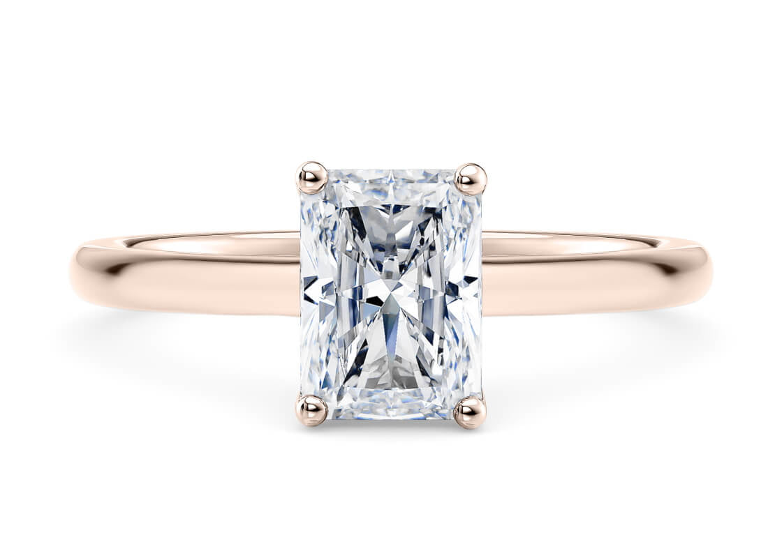 Paloma Solitaire Rose Gold 18k Radiant Engagement Ring