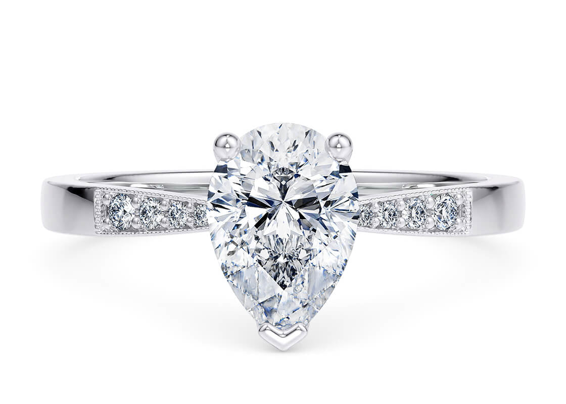 Delicacy Vintage Platinum Pear Engagement Ring