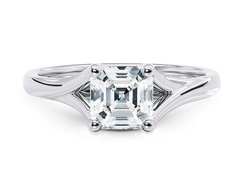 Hanover Solitaire Platinum Asscher Engagement Ring