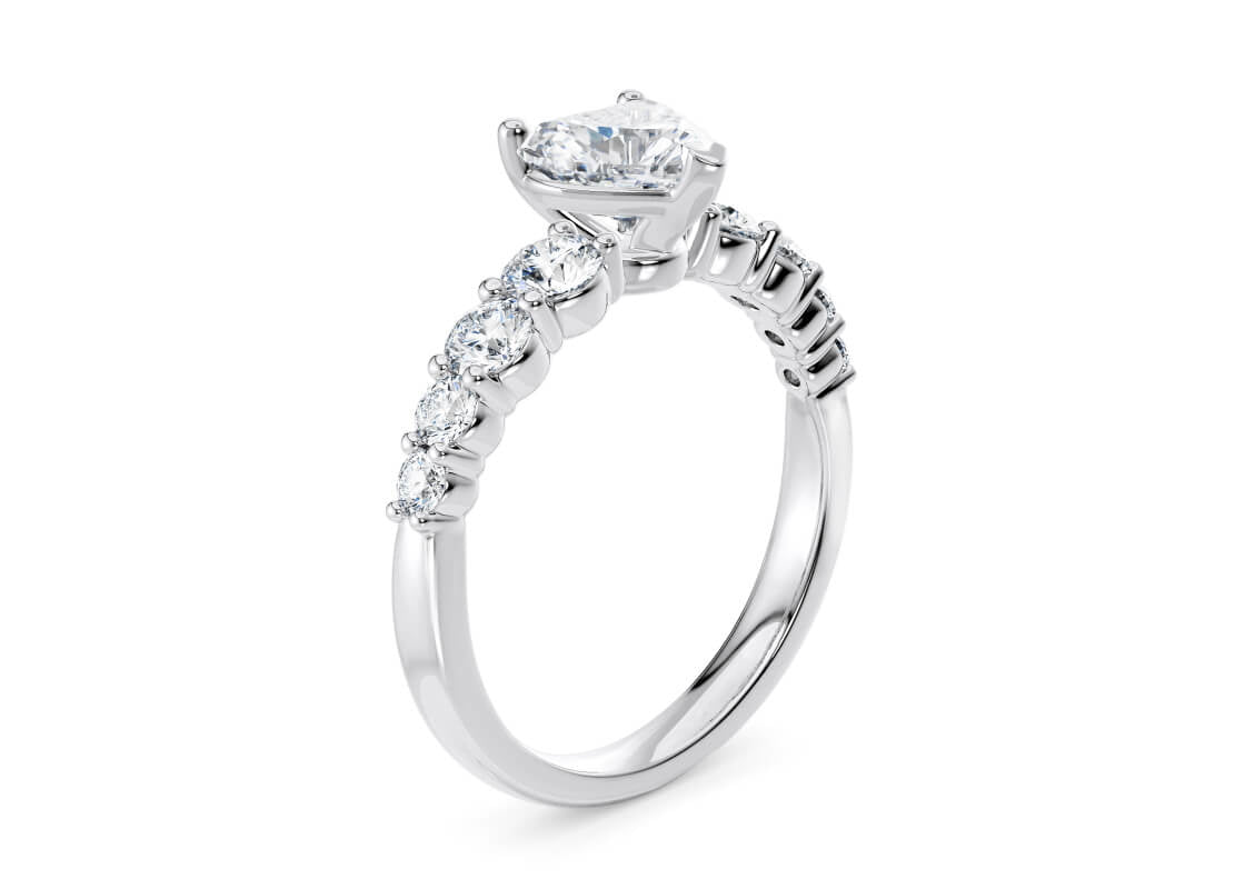 Lyra Diamond Band Platinum Heart Engagement Ring