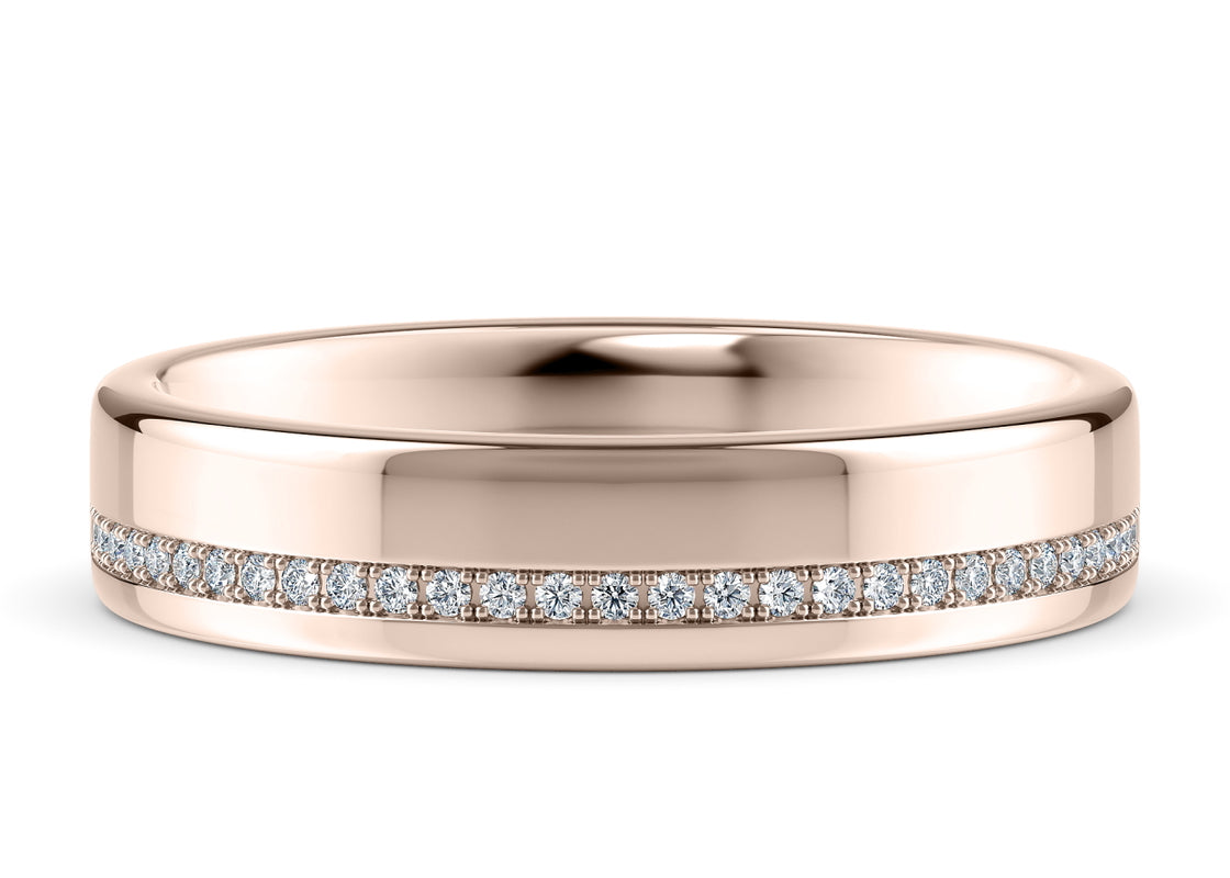 Andreas Rose Gold 18k Lab Grown Wedding Band