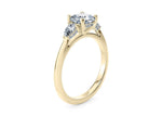 Florence Trilogy Yellow Gold 18k Cushion Engagement Ring