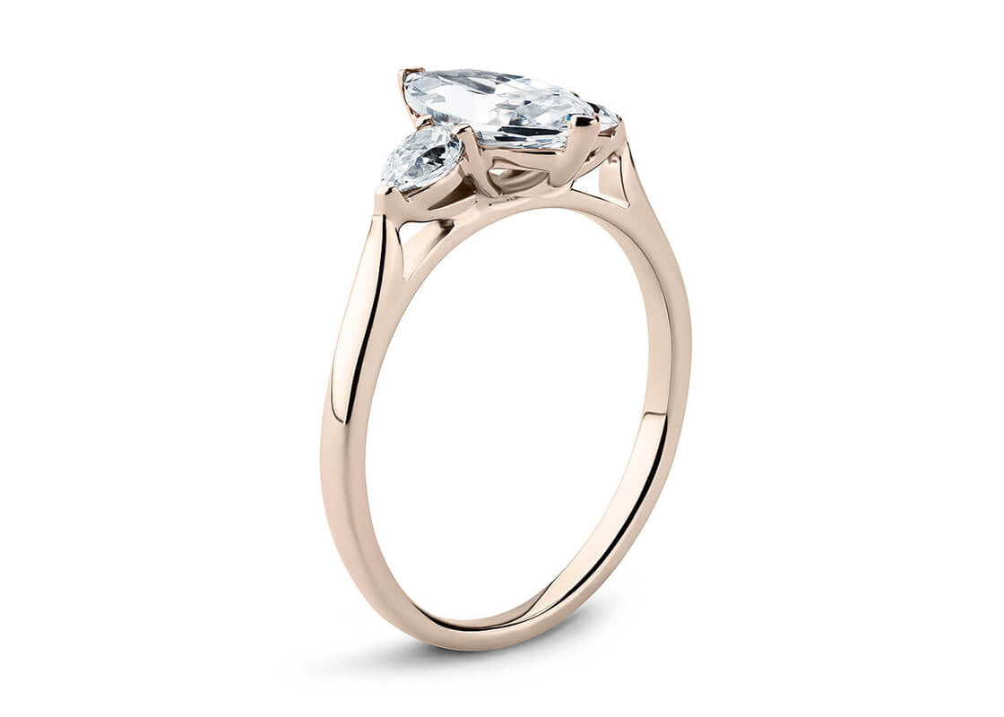 Barcelona Trilogy Rose Gold 18k Marquise Engagement Ring
