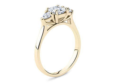 Barcelona Trilogy Yellow Gold 18k Asscher Engagement Ring