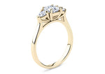 Barcelona Trilogy Yellow Gold 18k Asscher Engagement Ring