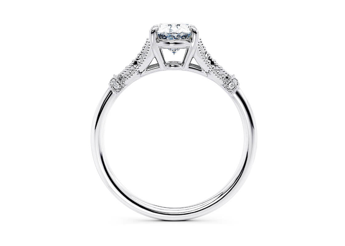 Jasmine Vintage Platinum Oval Engagement Ring