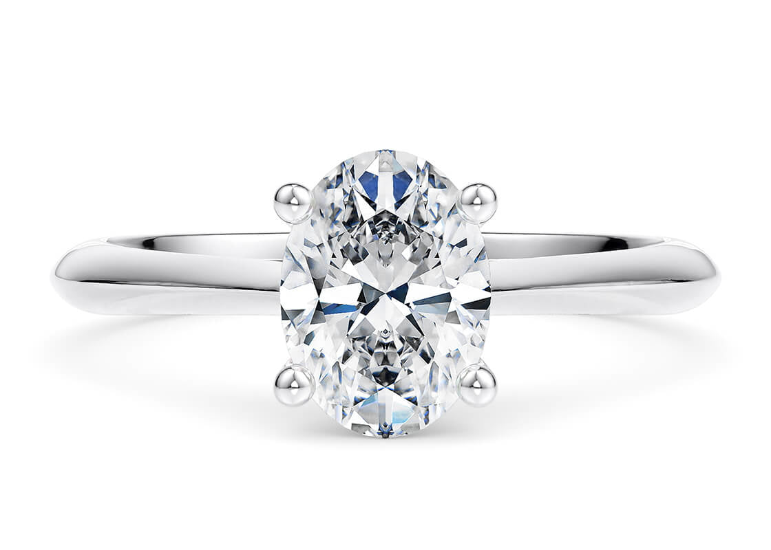 Iris Solitaire Platinum Oval Engagement Ring