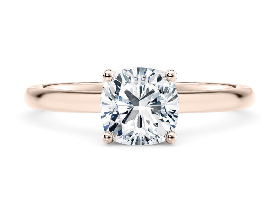 Paloma Solitaire Rose Gold 18k Cushion Engagement Ring